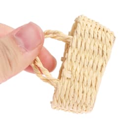 1/12 Dollhouse Woven Bread Basket Shopping Basket Straw Handbags Dollhouse Weaving Beach Bag For Dolls Miniature Decoration