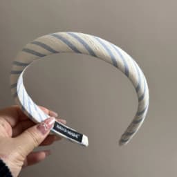 Womens Headband Fresh Cute Blue Checkered Sponge High Skull Top Hairpin New Hair Accessory For Kawaii Girl Funny Simple Headband