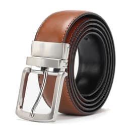 Double-sided Real Leather Rotating Alloy Pin Buckle Belt for Men High Quality Genuine Leather Famous Brand Luxury Designer Belts