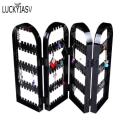Clear 120/180/240/360 holes Plastic Earrings Studs Display Rack Folding Screen Earring Jewelry Display Holder Storage For Stud
