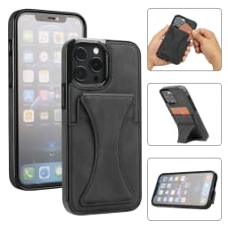 for iPhone 11 12 13 Pro Max Case Luxury Slim Fit Premium Leather Card Slots Shockproof Kickstand Cover for iPhone 13 Pro Max