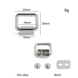 10/50/100PCS Metal Bag Side Hanger Square Ring For Handbag Strap Side Carabiner Clip Hook Chain Connector Buckle Accessories