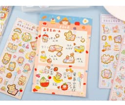 1pc/pack Animal Series Bronzing Stickers Cute Set Pink Rabbit Heart Beat Creative Hand Account Decorative Stickers Sheet