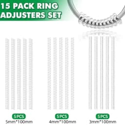 5 Pack Ring Size Adjuster - with 3 Sizes Clear Ring Sizer Adjuster for Loose Rings,Spiral Silicone Tightener Set
