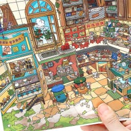 Mr. Paper Open Today Series 36 Stickers, 4pcs 2.5D Large PET Cards, Shop Scene Journal Creative Decoration DIY Stress Relief