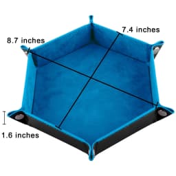 Hexagonal Flannel Dice Tray Foldable Storage Box PU Game Tray desktop Storage Box Jewelry Tray