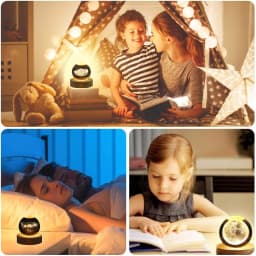 Unique 3D Crystal Ball Night Light Led Lamp Bedside Table Glowing Galaxy Lamp Saturn Planets Moon Children Christmas Gift Toy