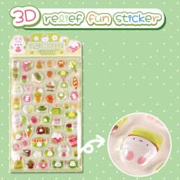 6-Style Japanese 3D Cute Stickers - Crystal Embossed Design for Phone Case, Journal, Dairy Photo, DIY & Creative Collag Material