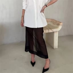 Y2K Grunge Sheer Mesh Midi Skirt Transparent See-Through Trimmed Hem Edgy Layering Skirt for Streetwear Music Festival Outfits