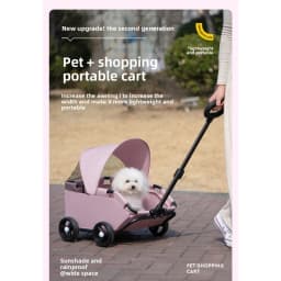 carrinho pet Luxury 4-Wheel Foldable Dog Cat Travel Stroller Foldable Lightweight Cross-Border Made From Mesh for Camping