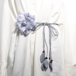 2024 Casual Wild Chiffon Big Flower Lady Thin Belt Sweet Tassel Braid Decoration Elegant Handmade Flower Fine Women Dress Belt