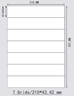 Matte White A4 Printable Sticker Label Long Strip Sticker Blank Rectangular Print Stickers for Shipping Mark, Product Label Tags