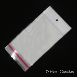 100Pcs 5x10.5cm-8x27cm Opp Bag Self Adhesive Clear Transparent Plastic Storage Bag With Hang Hole Jewelry Gift Packaging Pouches