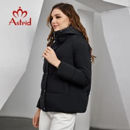 Astrid Women's Winter Parka Coats Hooded False Two Pieces Short Quilted Jackets Thick Outerwear Female Cotton Padded Overcoat