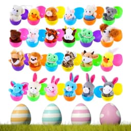 Surprise Eggs With Animal Plush Toys For Easter Party 24Pcs Easter Eggs Party Toys Easter Basket Fillers Kids Egg Wedding Ideas