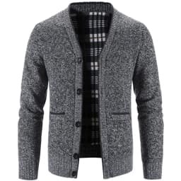 Men's Cardigan Sweater Cable Knit V Neck Buttons Cardigan with 2 Pockets Fall Winter Spring Man Clothes