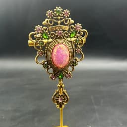 Cross-border Luxury Palace Baroque Large Gemstone Brooch Vintage Style Men's and Women's Coat Coat Brooch Accessories