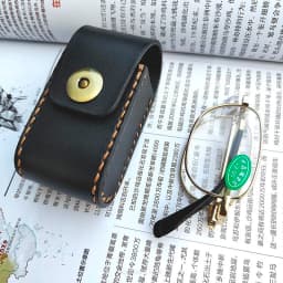 Blongk Leather Folding Glasses Box Belt Pack Cowhide Hand-made Foldable Glasses Case Small Waist Bag Men Women PD-ZD