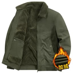 Men Fleece Lined Bomber Jacket Men Loose Thick Warm New Coat Men Plus Size Reversible Fur Collar Cotton Outwear Autumn Parkas