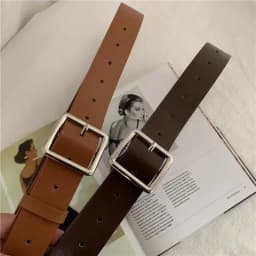 2024 PU Leather Belt for Women Square Buckle Pin Buckle Jeans Black Belt Chic Luxury Brand Ladies Y2k Belt Female Waistband