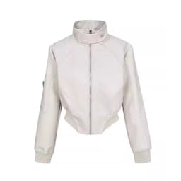 Retro High-End White PU Leather Jacket Short Women's Motorcycle Style Autumn New Small Design Trendy Coat Female Fashion