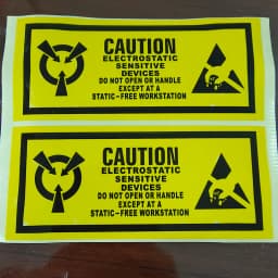 100pcs CAUTION STATIC SENSITIVE DEVICES Electronics Products Safety Warning Label Static-free Workstation Reminder Sticker