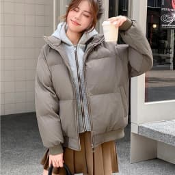 Retro Fake Two-Piece Hooded Puffer Jackets for Women Solid Color Casual Zip Up Padded Parkas Female Winter Warm Thick Outerwear