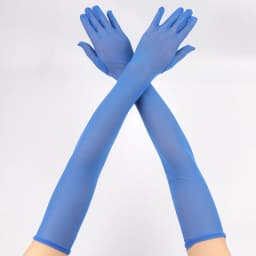 New 53CM Thin Elasticity Tulle Mesh Gloves Elegant Women Sexy Black Summer Sunscreen Gloves Female Anti-UV Driving Car Mittens