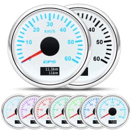 30/60/80/120/200 Km/h GPS Speedometer With GPS Antenna for 12V 24V Car Boat Marine Waterproof Speed Gauge Odometer 7 Colors led