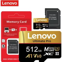 Lenovo Original 128GB Micro SD Card UHS-I A1 V60 Memory TF Card for Smartphone Camera Drone 4K Video Recording