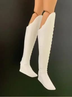 High heels Doll flat feet shoes white boots gifts accessories for your 1/6 Barb dolls TpQ88