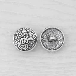 20 x Tibetan Silver Metal Button Beads Flower Heart Round Sewing for Leather Craft Clothes Bags