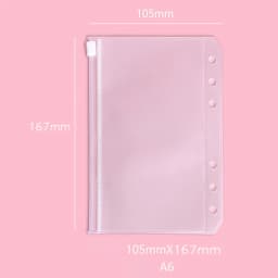 A5 A6 A7 Loose-leaf Index Notebook Inner Page Bag With Binder Rings Holes File Holder Transparent Loose Leaf Pouch Organizer