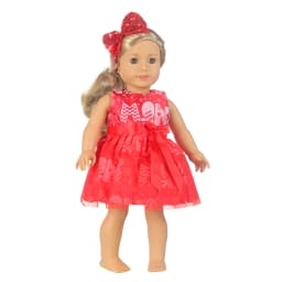 Red Color Doll Clothes Set For 43cm Baby New Born Doll Christmas Dress Suit Pair Necklace For American 18 Inch Girl&OG Dolls Toy