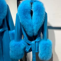 YOLOAgain Real Fox Fur Collar Genuine Leather Jacket Women
