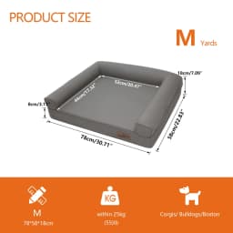 M-2XL Indoor Orthopedic Dog Bed with Supportive Base Bolster Pillow Pet Lounge Bed Sofa Microfiber Leather Cover for All Breed