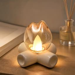 Mini Campfire Simulation Flame Night Light USB Rechargeable Table Lamp LED Candle Lamp Bedroom Decor Atmosphere Lamp Gift