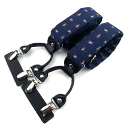 VEEKTIE Brand Suspender For Men 6 Snap Hooks Y-back Adjustable Jacquard Floral Check Shirts Paisley Yellow Blue Vintage Retro