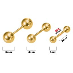 3Pcs 20G Screw Back Ball Tragus Stud Cartilage Earrings Helix Ear Piercing Jewelry Round Cone Square Surgcial Steel Stud Earring