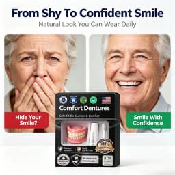 2026 New Instant Smile Moldable Silicone Denture Kit, Natural Ivory Upper & Lower False Teeth With Toothbrush & Toothpaste