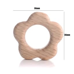 10Pcs Beech Beads Heart Butterfly Rainbow Elephant Flower Animal Wooden Beads for Bbay Chew Teether Beads Pacifier Clips Chain