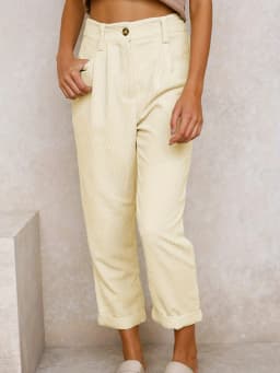 Women's 2025 Fall Corduroy Pants - High Waist Relaxed Straight Leg Trousers, Solid Color Casual Lounge Pants