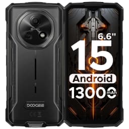 DOOGEE Fire 5 Rugged Phone 13000mAh Large Battery 6.6'' HD+ Display 12GB RAM (3GB+GB) 64GB ROM Android 15 NFC Smartphone