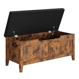 Storage Bench, 39.4” Wooden Chest Storage Box with 2 Safety Hinges, Entryway Benches with Flip-Top, Large Trunk for Living Room,