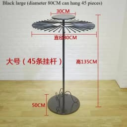 Wrought iron scarf shelf, silk scarf display rack, floor-to-ceiling clothing store hanging fabric shawl display shelf, round.