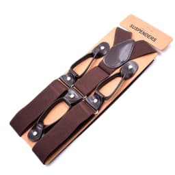 Fashion Man's Button Suspenders PU Leather Braces Adjustable Elastic Bretelles Y-Back Ligas Tirantes New Size 3.5*120cm