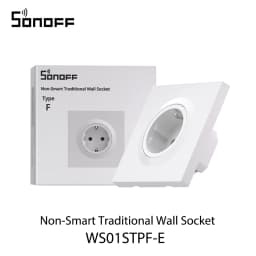 SONOFF WS01STPF-E Fusion Series Non-Smart Traditional Wall Socket Type F Fire Resistant Protection Moisture Ready Durability