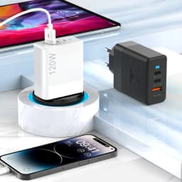 Lenovo 120W USB Dual Type-C Multi Port Mobile Phone Charger EU US UK Full Protocol Super Fast Charging Headband Indicator Light