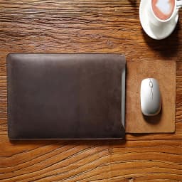 Designer Cowhide Quilted Computer Laptop Cover Custom Leather Laptop Sleeves Bag Case For 12" 13" 14" Macbook Pro