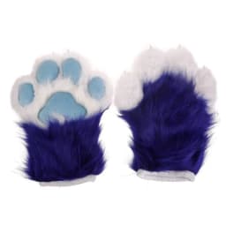 Wolf Dog Foxes Paw Claw Gloves Costume Accessories Cosplays Animal Furry Plush Full Finger Mittens Fursuit for Adults